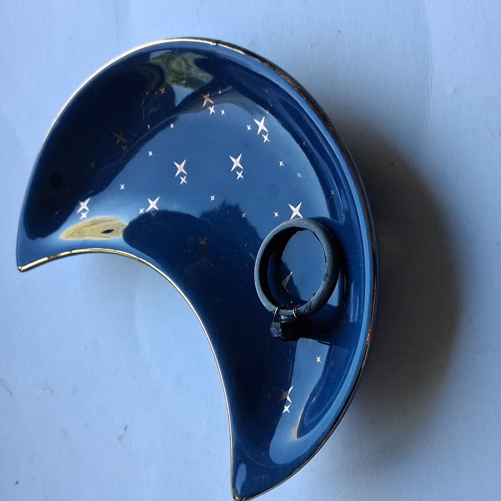 Crescent Moon Ceramic Jewelry Dish